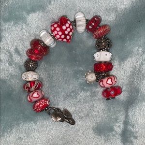 Troll beads bracelet with beads - Red